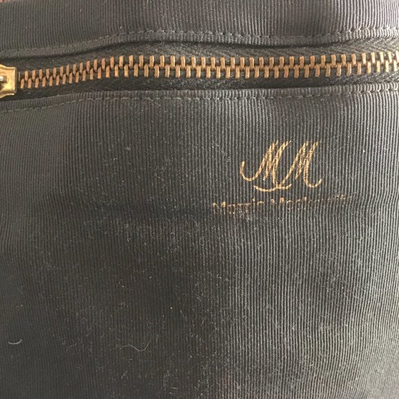 MORRIS MOSKOWITZ blue black cream TAPESTRY cut VELVET lucite handle BAG Vintage - Picture 5 of 6